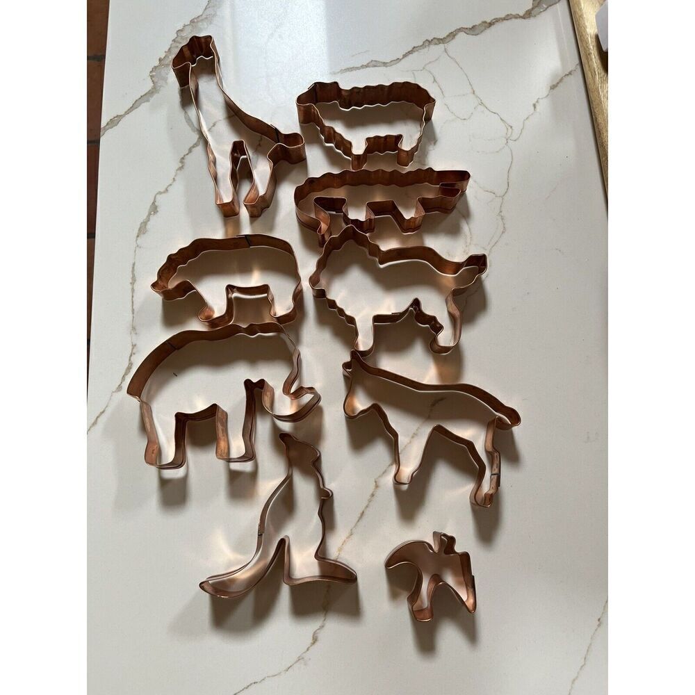Lot Of 9 Martha Stewart by Mail Noah's Ark Copper Cookie Cutter Kit Set